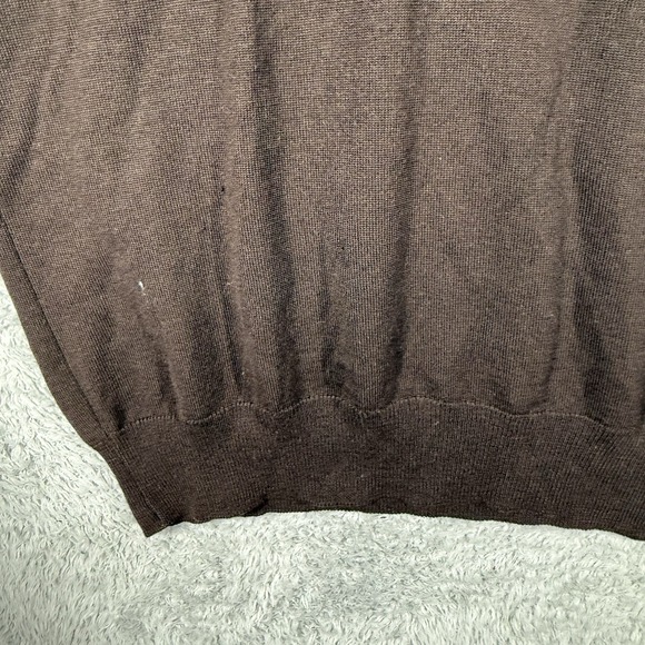 Versace Classic Vintage Men Merino‎ Wool 1/4 Sweater Made in Italy Size Xl Brown - Picture 6 of 11